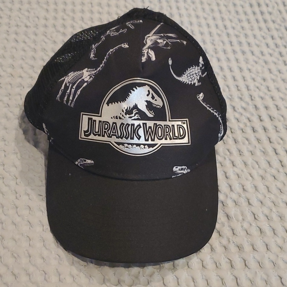 Jurassic World Black Dinosaur Baseball Cap - Black & Silver 1 1/2 to 4 years